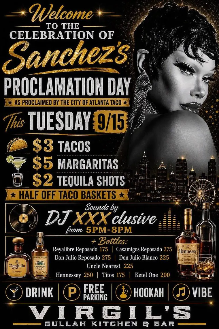 Sanchez's Proclamation Day Taco Tuesday poster